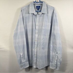 Apt. 9 Light Blue Plaid Flex Long Sleeve Button-Up Shirt  0699